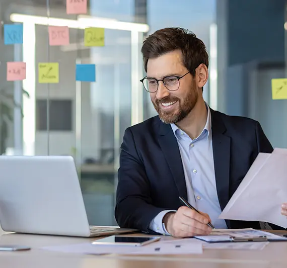 CPA professional reviewing Accounting documents for a Small Business in Billings, Montana